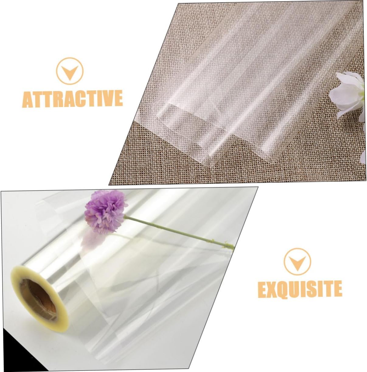 GETAJGHSD 2rolls Wrapping Cellophane Wrap for Flowers Craft Packing Film Diy Wrapping Flower Packing Film Floral Wrap
