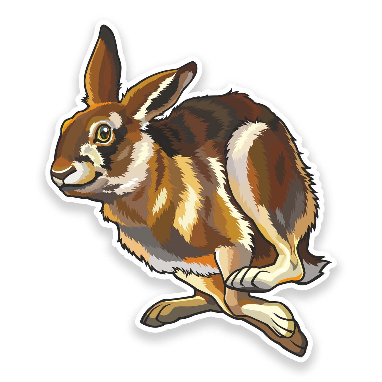 2 x 10cm Happy Hare Sticker Car Bike Laptop Helmet Rabbit Animal Wild Fun #9174 (8.5cm Wide x 10cm Tall)