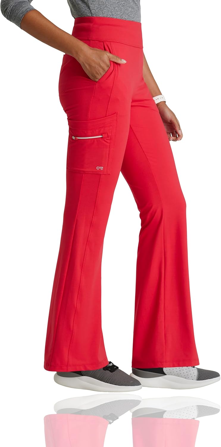 BARCO One Performance Knit Sprint Scrub Pant for Women – 7-Pocket, High-Rise Yoga Pants with 360 Spandex Stretch