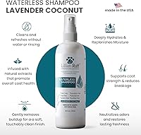 Vista 2 de Lillian Ruff Champú seco para perros sin agua sin enjuague con aceites esenciales hidratantes, champú seco con pH equilibrado para perros, limpia