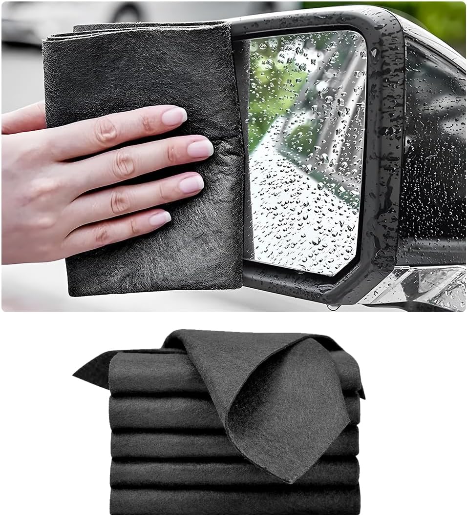 5PCS Thickened Magic Cleaning Cloth, 12"×12" Microfiber Cleaning Cloth Streak Free Polishing Towel, Reusable Lint Free Cleaning Rags for Car Mirror Glass Window TV Screen
