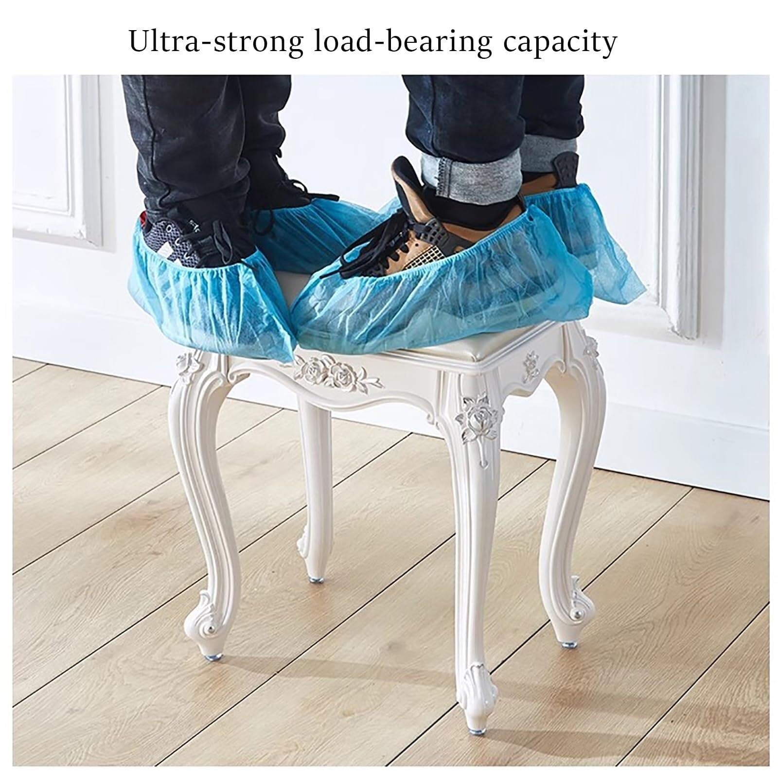 Eleganter, weißer Leder-Bank, stilvoll, gepolsterter Make-up-Hocker, schicker Ankleidestuhl für Schlafzimmer und Wohnzimmer, modernes geschnitztes Design, perfekte Wohnmöbel für Make-up und
