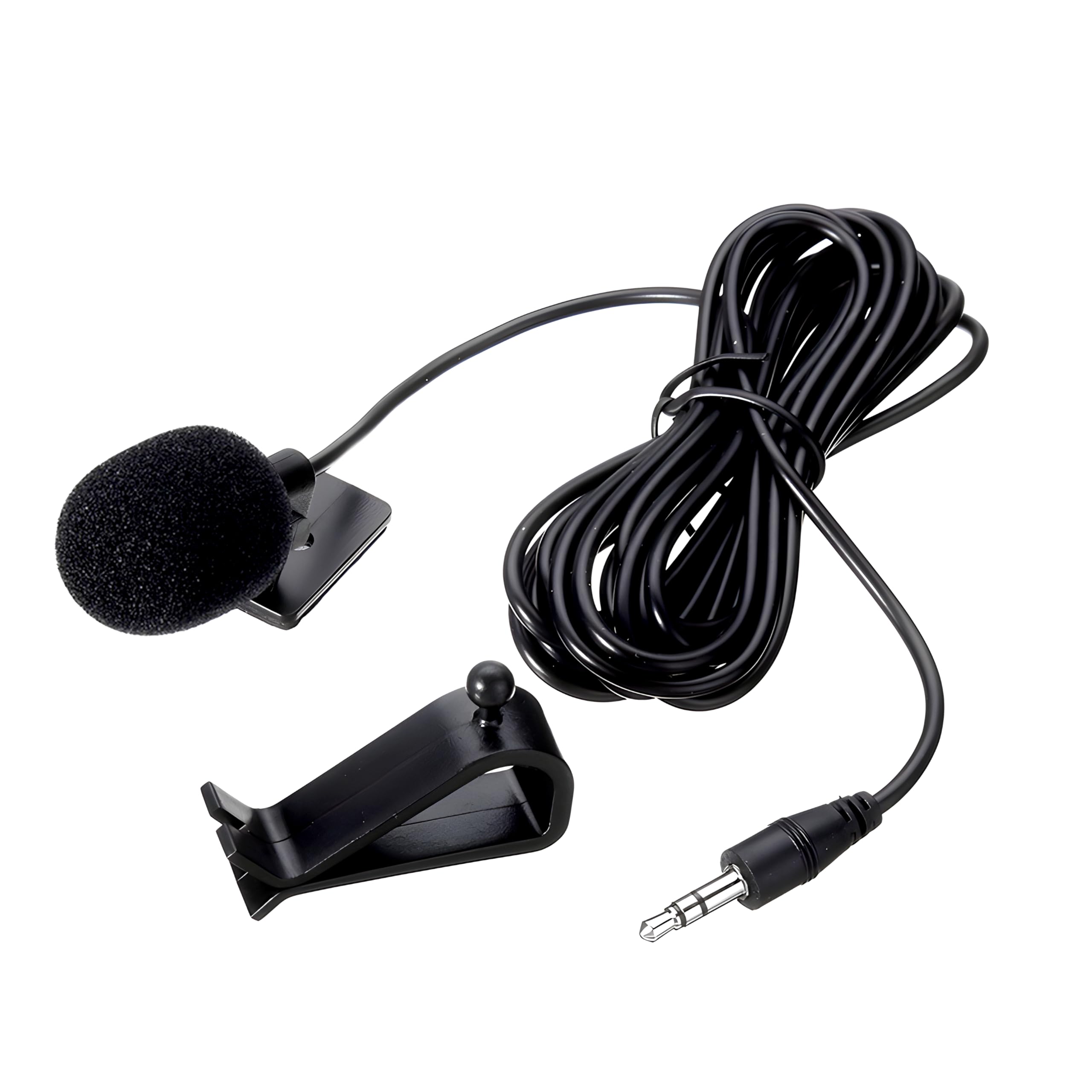 Micrófono Externo de 3,5 mm Compatible con Sony Boss JVC Kenwood Jensen Alpine Mic Micrófono Estéreo De Coche para Bluetooth de Coche Estéreo Video Conferencia Podcast Cable de 3,0 m Plug and Play