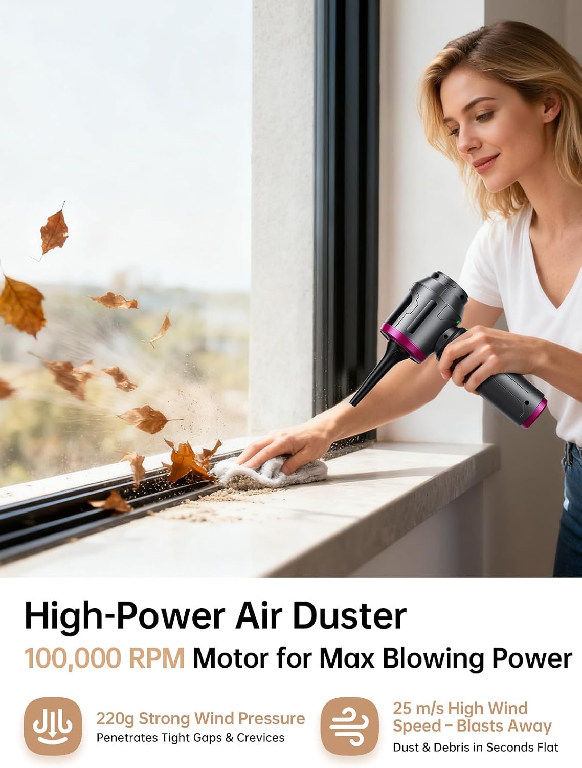 REWONDER Cordless Car Vacuum Cleaner & Blower Portable Handheld Mini Vac High Power