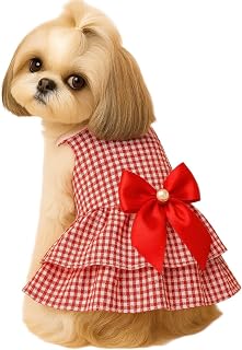 KUTKUT polycotton Stripe Dress for Small Dog Cat Girl Puppy Clothes Female Princess Tutu Frock Skirt Summer Shirt Cat Pet ... Price In India