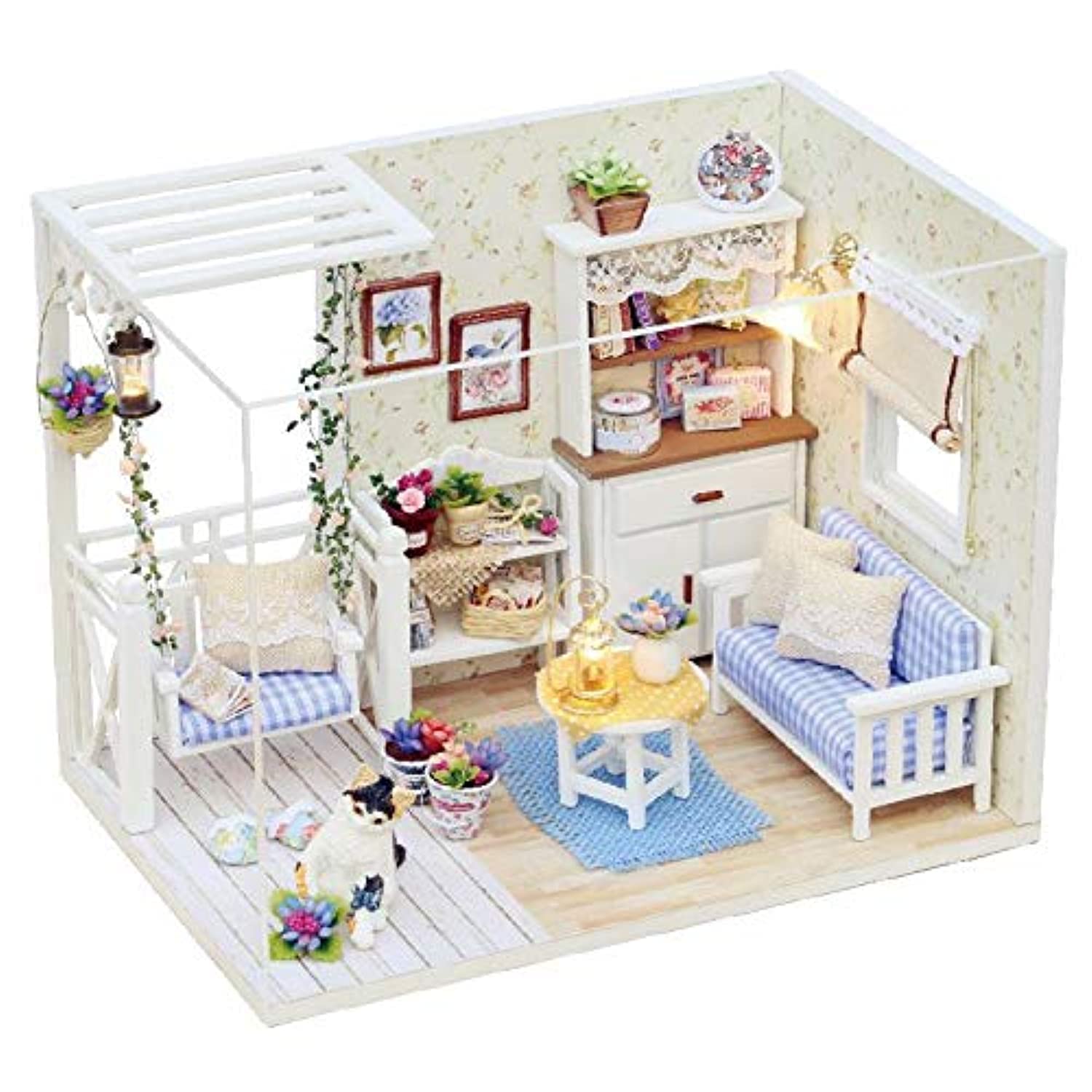 DIY Miniature Wooden Doll House Furniture Kits Toys Handmade Craft Miniature Model Kit Toys Gift For Children