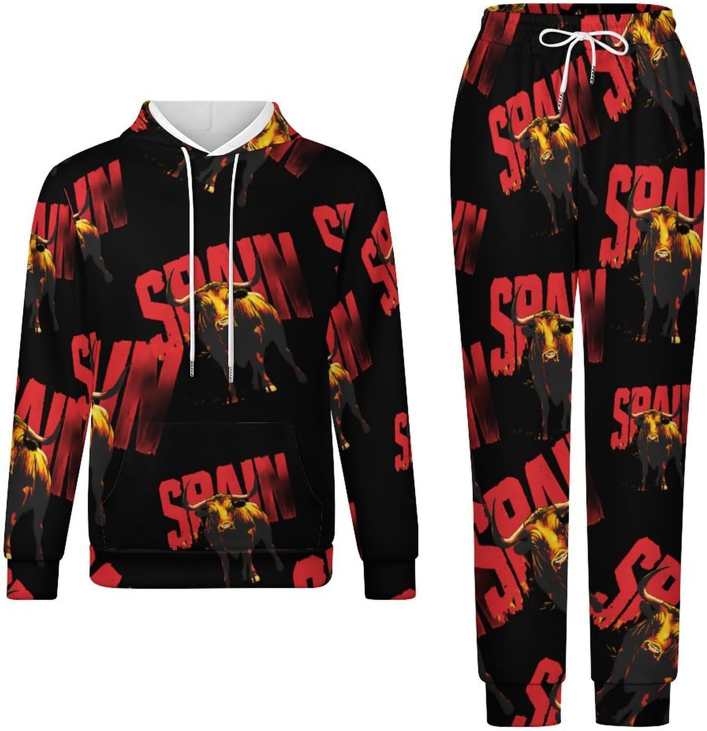 Spain Spanish Bullfight Sweatshirts for Men Two Piece Casual Hoodie Tracksuit Jogger Pants