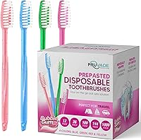 Vista 10 de Paquete de 12 Cepillos de Dientes Desechables de Bambú con Pasta de Dientes Incorporada - Cepillos de Dientes Prepastados Envueltos Individualmente