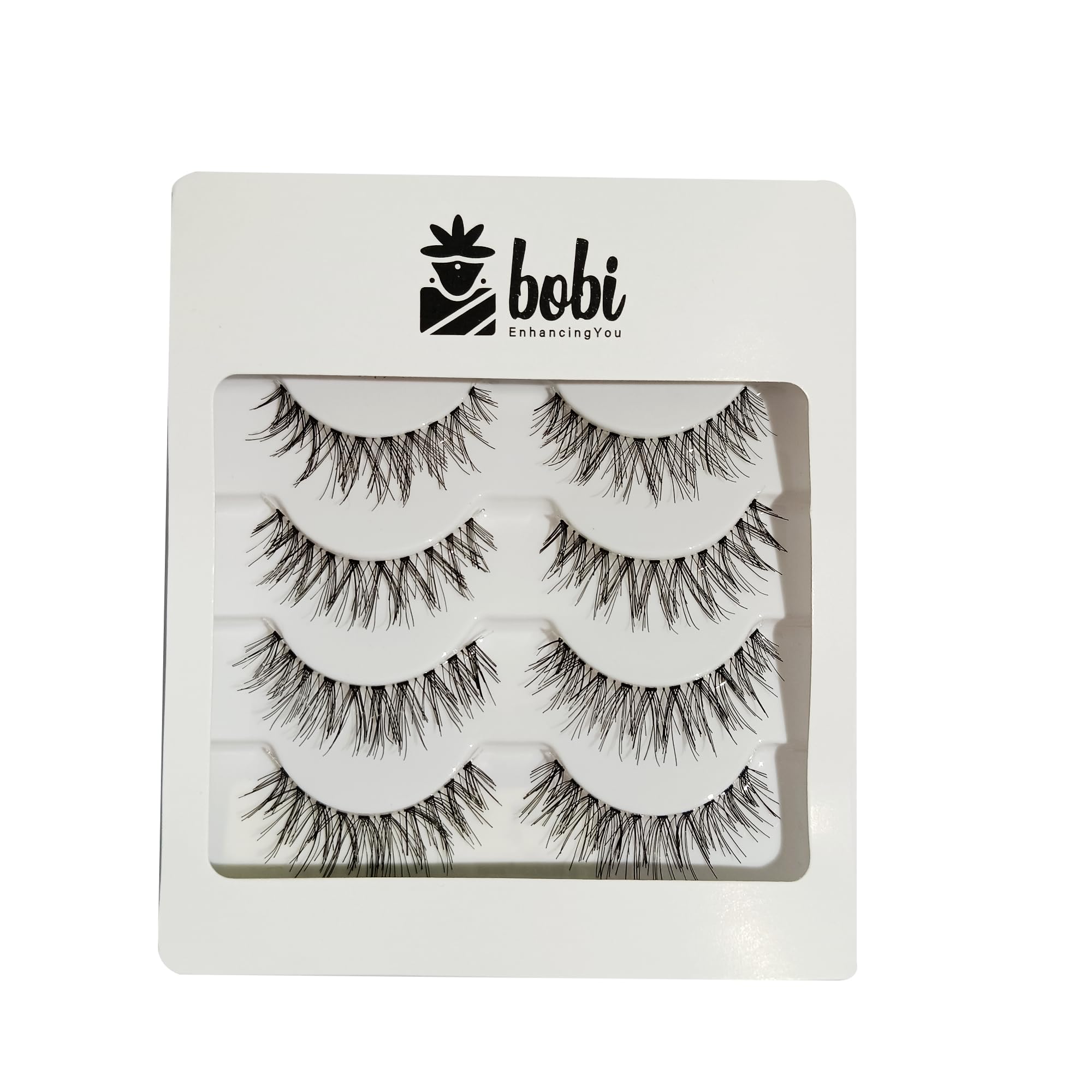 BOBI False Eyelash, Eye Makeup Lash Curl Long Natural Fluffy Wispy CC Volume Eyelashes | 12mm Soft, Comfortable, Non-irritating, Lightweight, Synthetic Hair, Reusable Lashes For Women (CC) - 5 Pairs