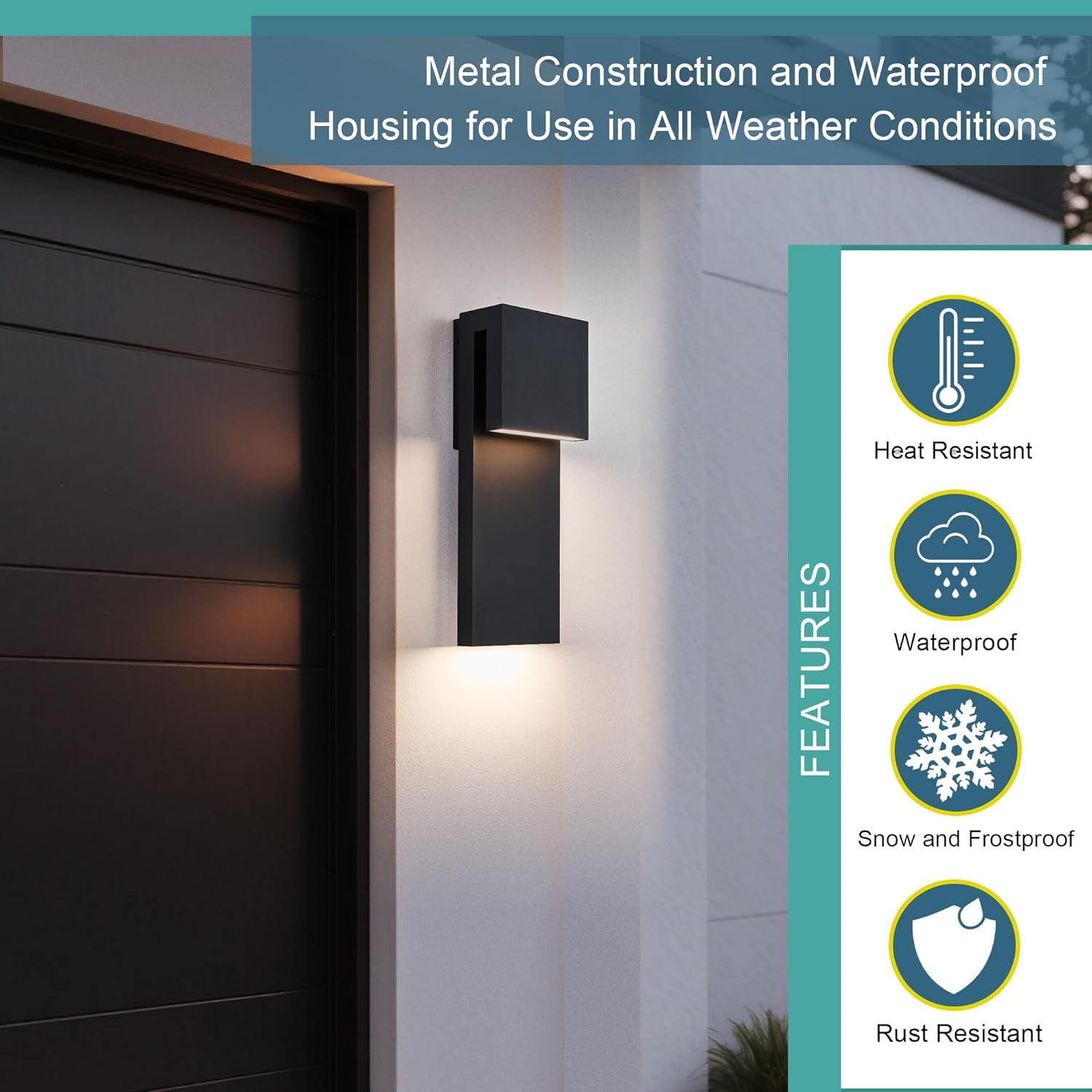 Tarentlight Dusk to Dawn Outdoor Wall Lights 2 Packs,Modern Minimalist Outdoor Fixture Wall Mount,Anti-Rust Sturdy & Sleek Outside Lights for House Porch Garage Patio,3000K 17W Integrated LED