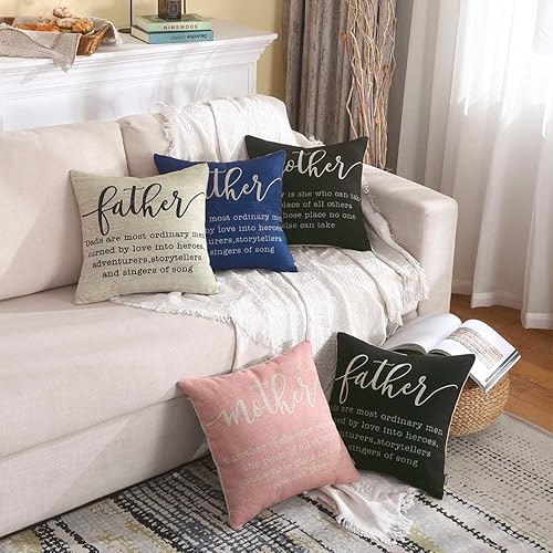 Miniatura 2 de TRENDIN Fundas de almohada para papá de hija, hijo, padre, 18 x 18 pulgadas, decoración de granja para el hogar, funda de almohada decorativa para