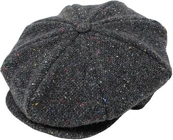 Hanna Hats Mens Donegal Tweed 8 Piece Cap Newsboy Cap