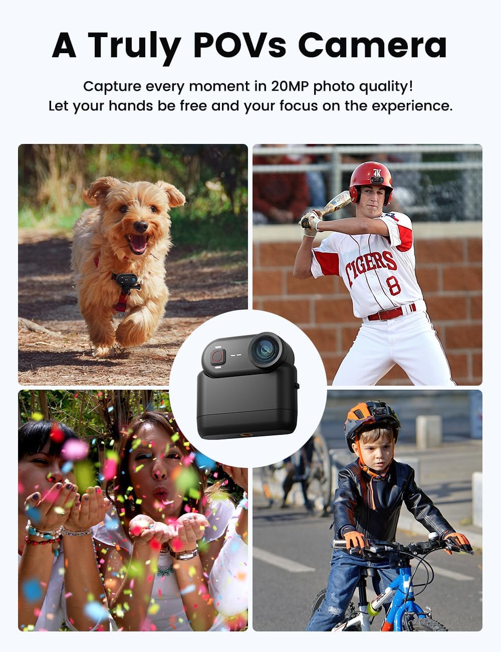 Apexcam 4K Thumb Action Camera, POV Mini Body Camera with Action Pod & Built-in 64GB, 20MP WiFi Remote Control, 6-Axis EIS Stabilization,10M Waterproof Portable Body Cam for Vlogging/Motorcycling
