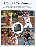 Apexcam K80 4K Mini Action Cam,POV Caméra avec 64GB Mémoire intégrée, 20MP WiFi EIS Mini Caméra du corps, Caméra de sport portable Vlogging,10M Caméra sous l'eau,Thumb Taille Corps Caméras vidéo montés