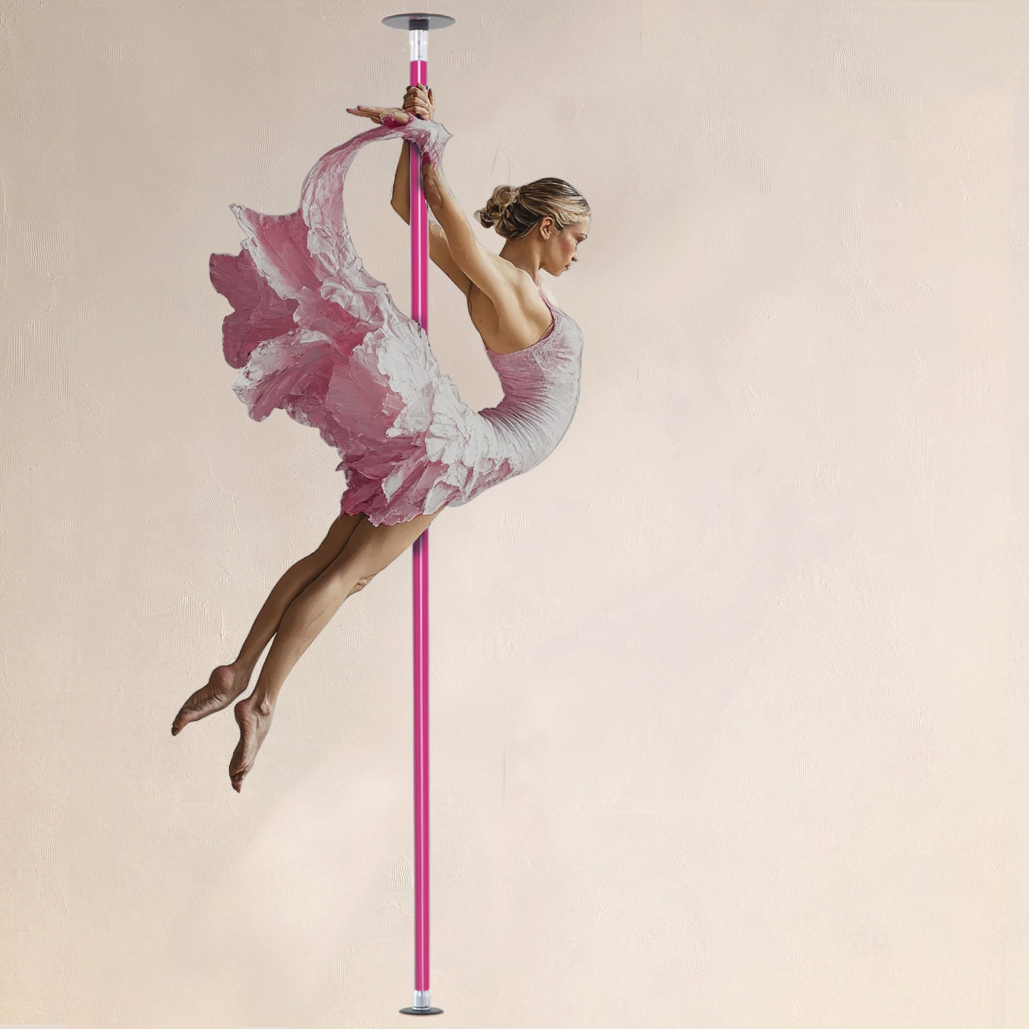 LUPIT POLE Classic G2 Standard Lock - Portable Dance Pole for Home - Spinning and Static Mode - Professional Pole Dancing Pole for Apartment, Club, Party, Pub - Easy Installation - No Drilling