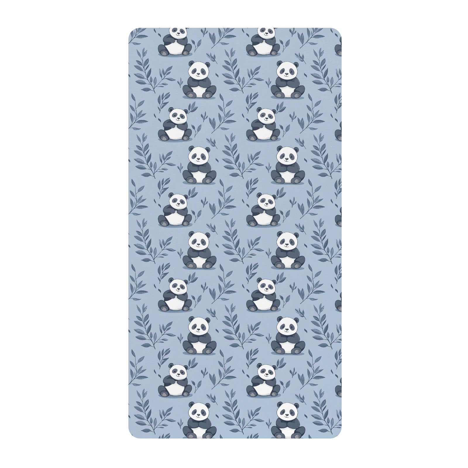 Blue Panda Leave A Babybett-Spiellaken für Jungen und Mädchen, weiches Kleinkind-Spannbetttuch für Spielplatz und Mini-Kinderbett-Matratze, 68,6 x 99,1 cm