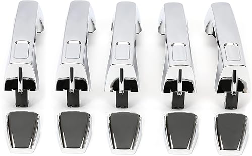 ECOTRIC Manija de puerta exterior con tapas compatible con Hummer H3 Alpha H3 X H3T 2006-2010 de repuesto para 25832249 FDH010179 HU1310103 25832249