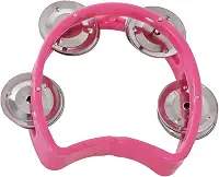 Pandeiro Infantil Meia Lua Pandeirola Profissional Colorido Para Criança Percussão Musical em ABS Instrumento de Mão Zaidan's (Rosa)