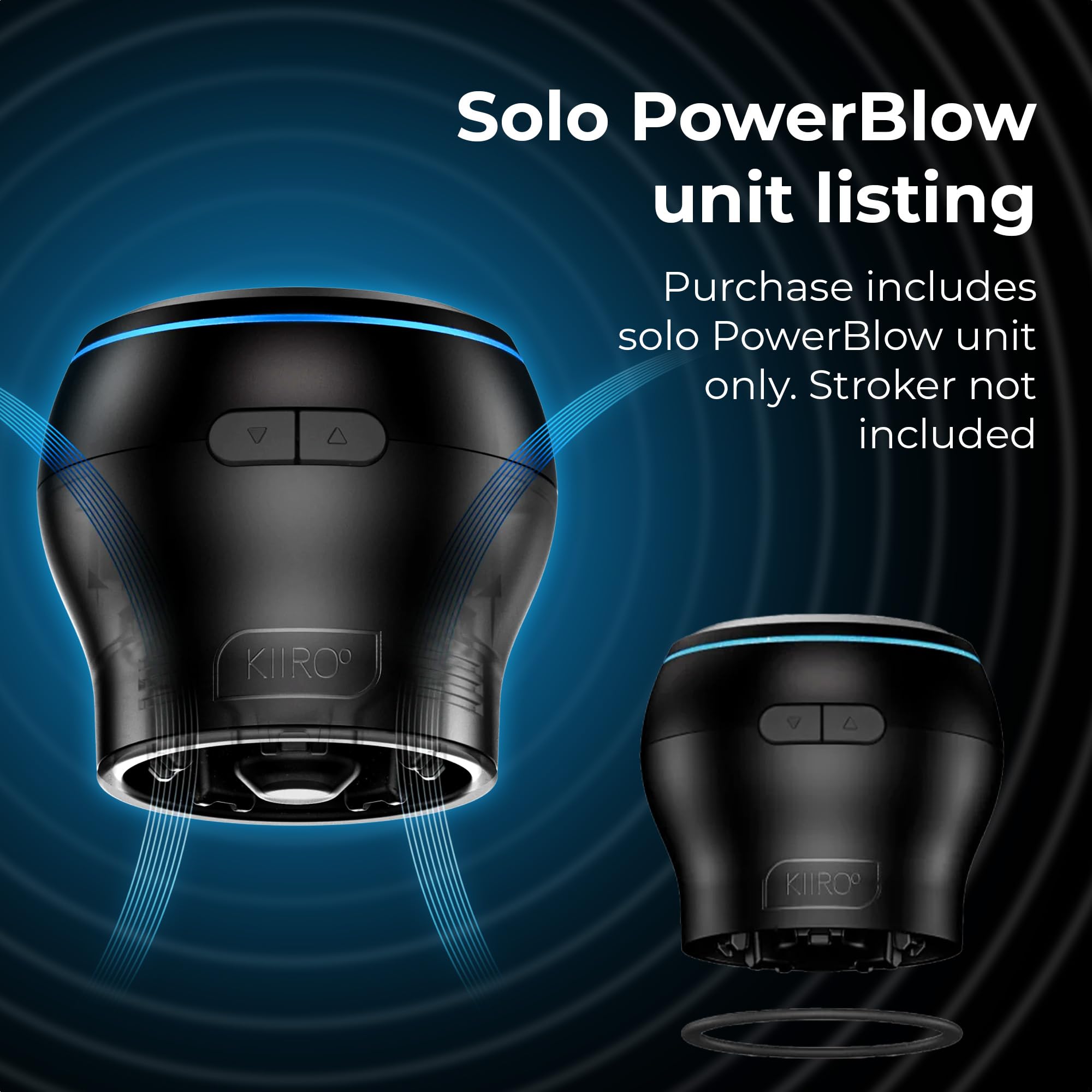 KIIROO PowerBlow - Masturbatore automatico da uomo, compatibile con KIIROO Feel Stroker, dispositivo interattivo per il piacere con FeelMe AI, intensità regolabile, facile installazione