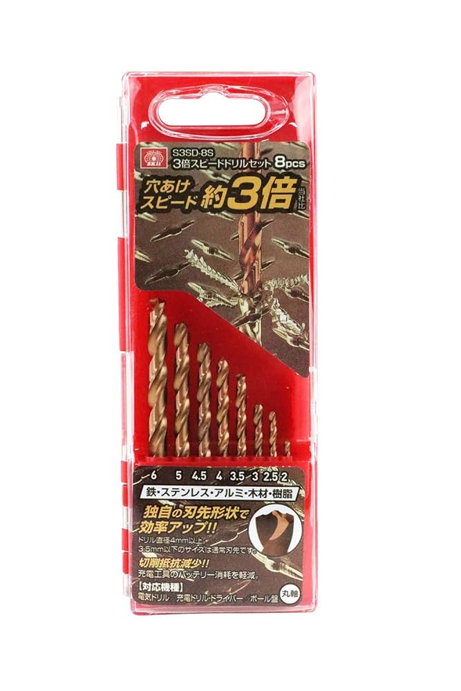 Amazon | SK11(エスケー11) 3倍スピードドリルセット 8本組 2.0