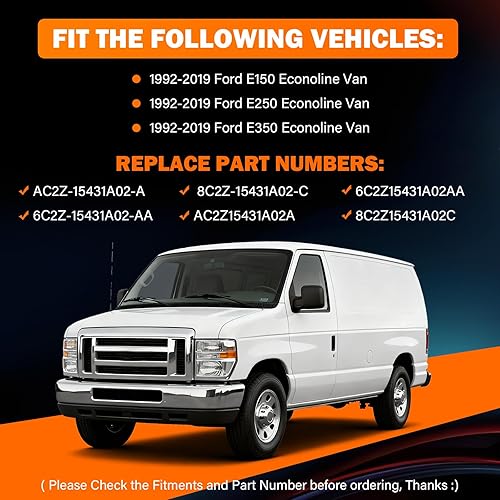 Miniatura 5 de Yinlowa Ensamblaje de pestillo de la puerta de carga del lado del pasajero trasero derecho con cable y varilla compatible con Ford E150 E250 E350