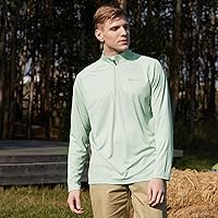 Vista 4 de Sudadera para hombre con protección UPF 50+ con cremallera de 14, cuello alto, manga larga