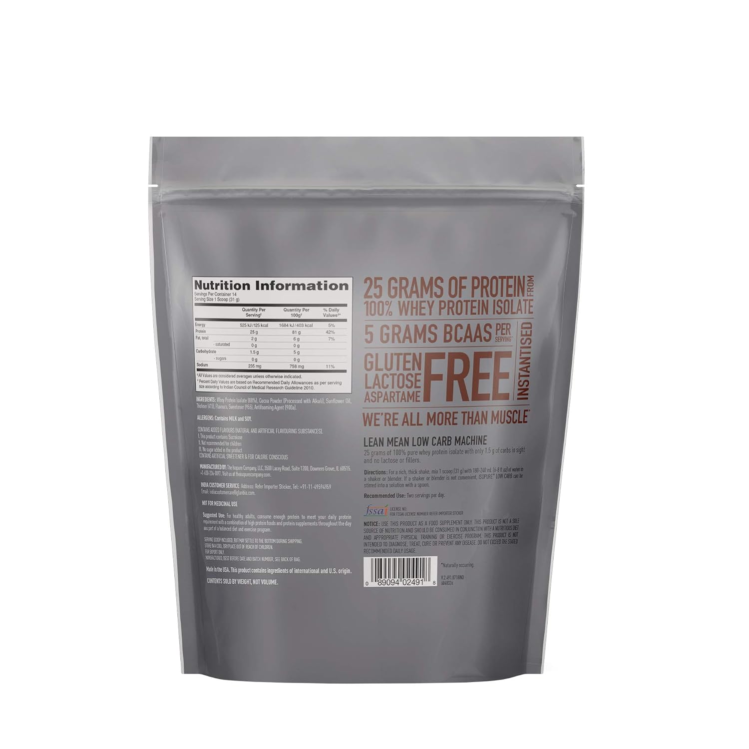 Isopure Low Carb, Vitamin C and Zinc for Immune Support, 25g Protein, Keto Friendly Protein Powder, 100% Whey Protein Isolate, Flavor: Dutch Chocolate, 1 Pound (Packaging May Vary) : Health & Household