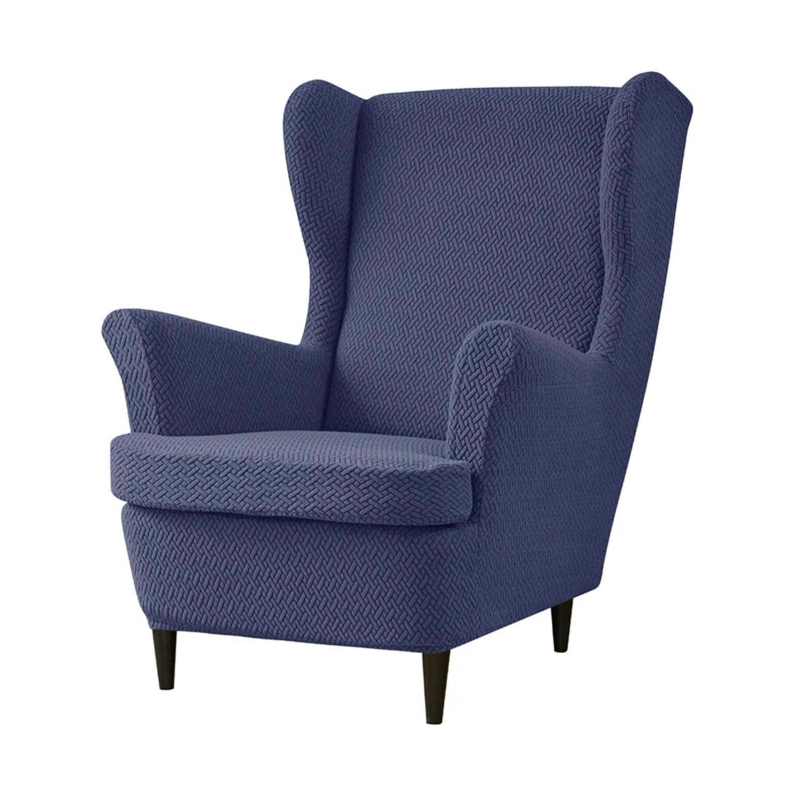 GCYEIDMA Wing Chair Slipcover Stretch Wingback Chair Covers Jacquard Armchair Slipcovers Wing Cover with Seat Cushion Case Sofa for Living Room(A8 Wingchair Cover)