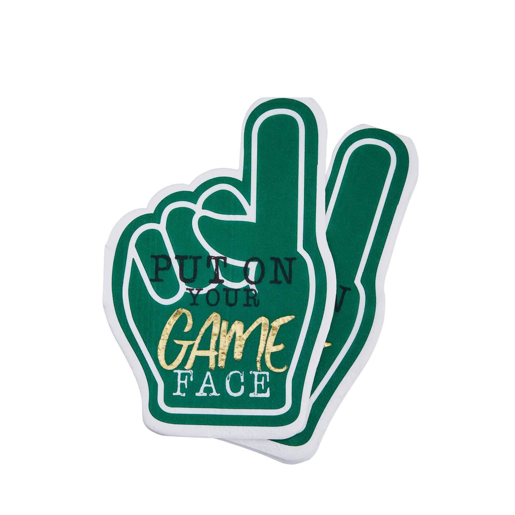 Mud Pie 40900032G PAPER NAPKINS Papierservietten mit Motiv Game Face Day, Papier, Gesicht