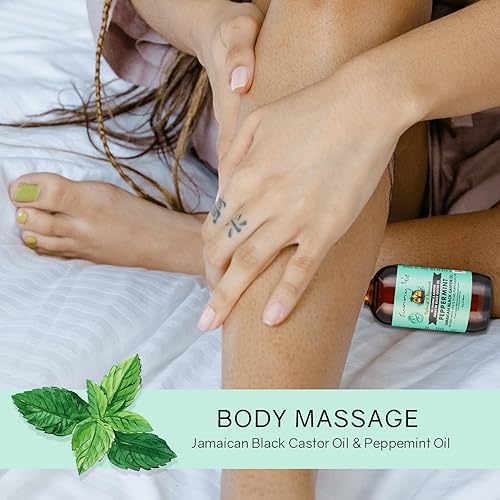 Miniatura 6 de Sunny Isle Aceite de ricino negro jamaicano con menta de 4 onzas | Promueve el cabello más largo, más grueso | Alivia la picazón del cuero cabelludo