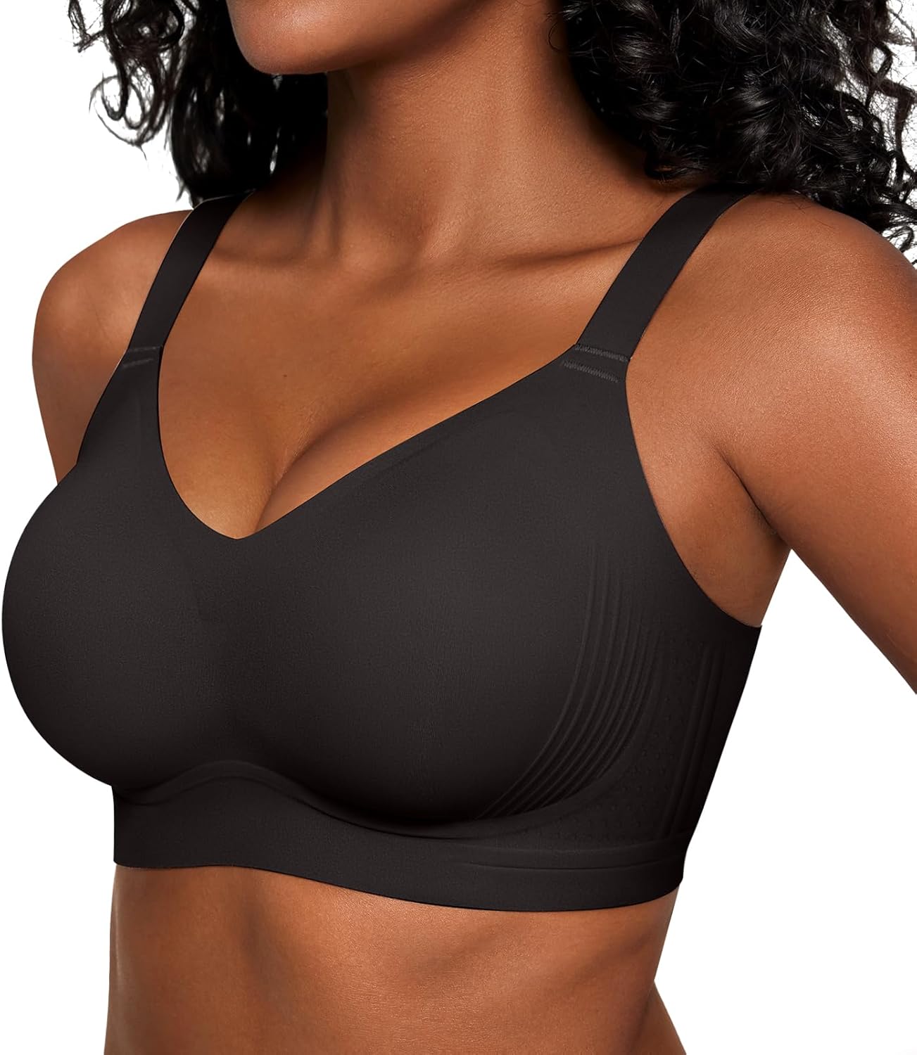 Push Up Supportive Bras for Women Plus Size No Underwire Wireless Seamless Full Coverage Bralettes Everyday Bras