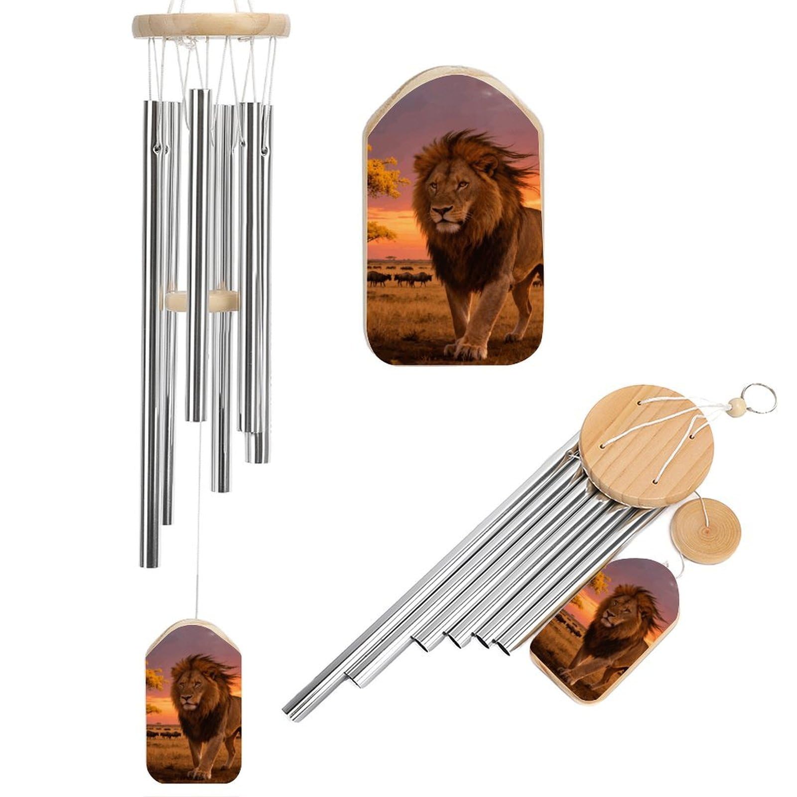 Prairie Lion Wind Chimes for Outside House Warming Gifts, Deep Tone Soothing Melodic Tones Windchimes, Memorial Wind Chime for Home Garden Decoration Aluminium Large Wind Chimes
