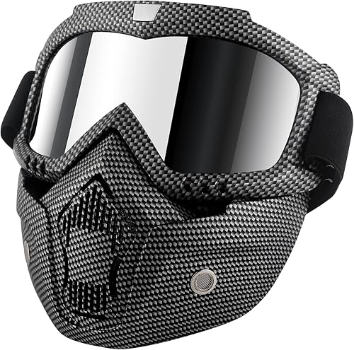 Miniatura 8 de Gafas de motocicleta con máscara facial extraíble, gafas de equitación, motocross, ATV, motocross, gafas desmontables, Offroad, Airsoft, paintball,