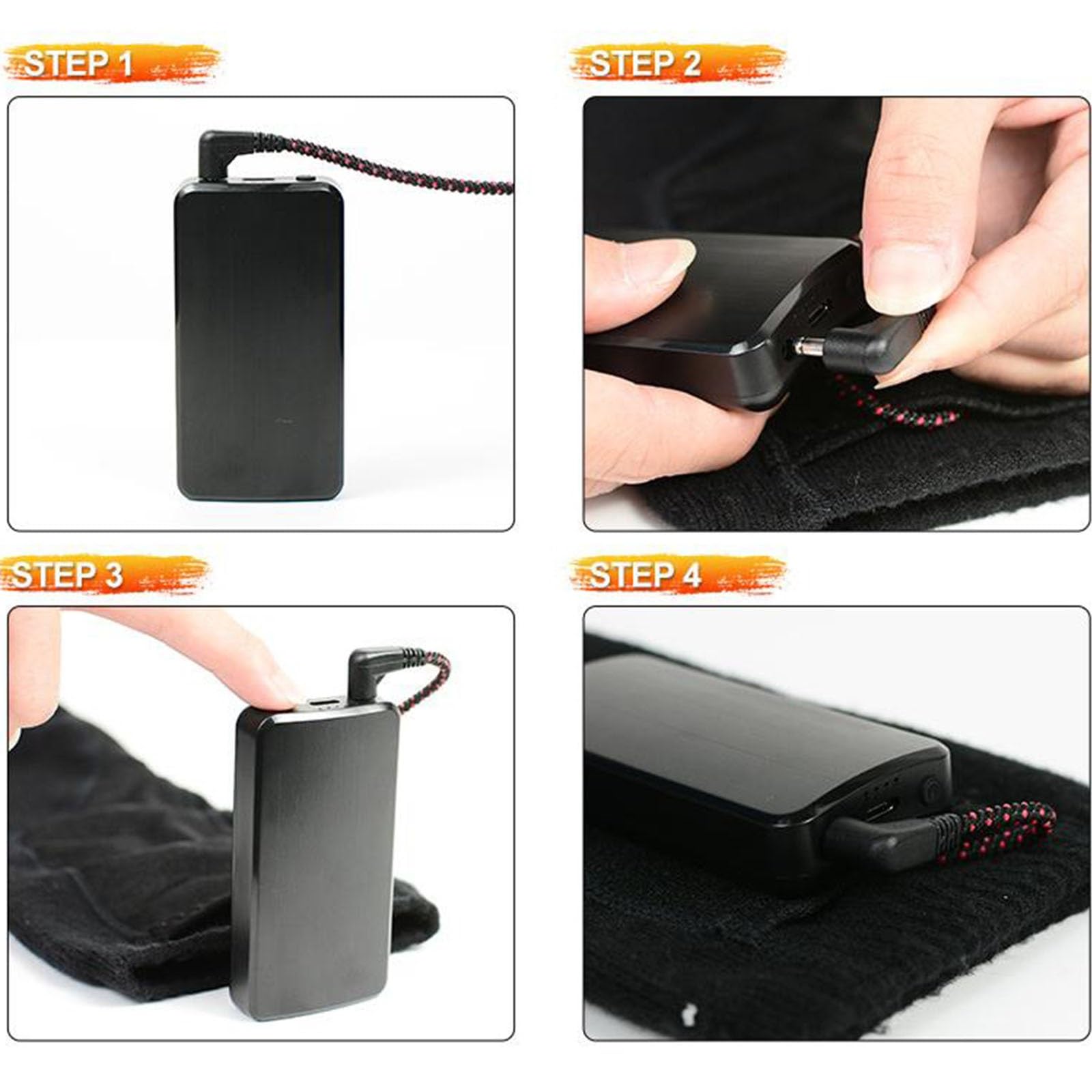 Calze Riscaldate a Batteria, Calzini Riscaldati 4000mAh, 3 Livelli di Calore, Calzini Termici Lavabili, per Campeggio Caccia Pesca Ciclismo