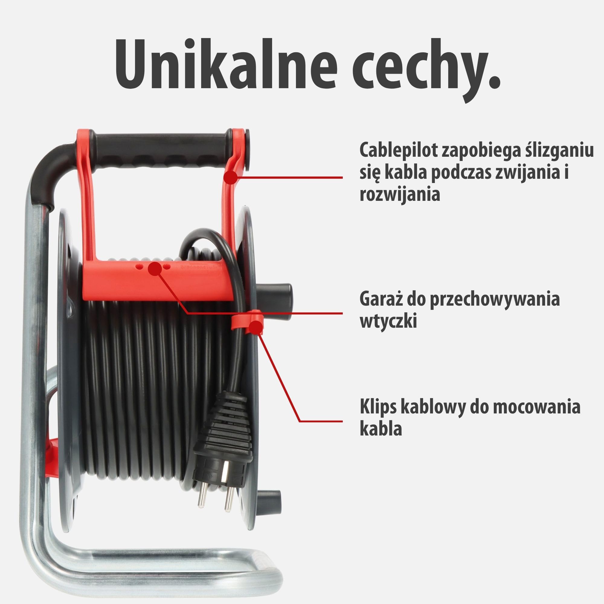 Brennenstuhl Garant V2 IP44 Zewnętrzny przedłużacz bębnowy 40 m (wyprodukowany w Niemczech, 4 gniazda ze wzmocnioną ochroną przed dotykiem, specjalne tworzywo sztuczne)
