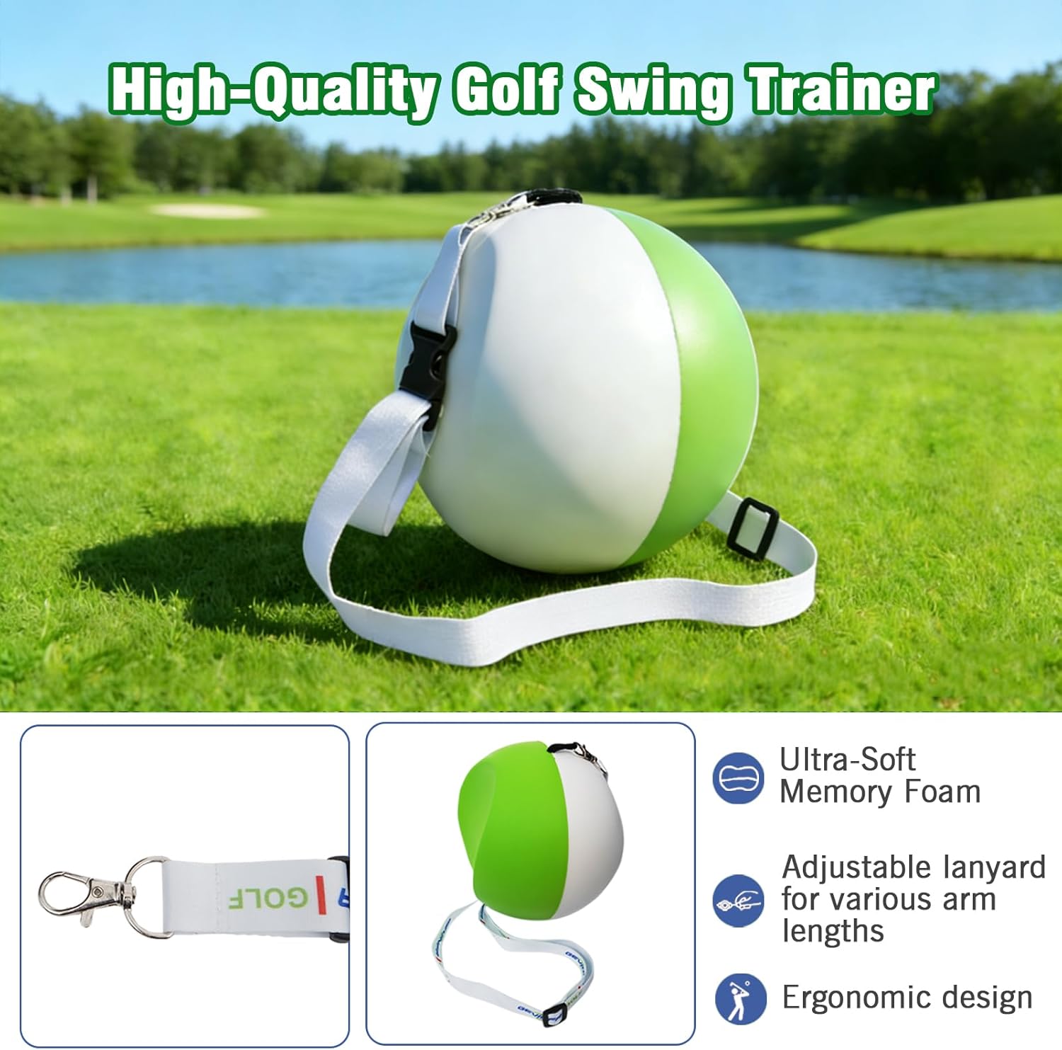 Compression Golf Swing Trainer Ball – Master Forearm Connection & Impact Position | Fix Chicken Wing Slicing & Scooping | Enhance Tempo, Lag & Pure Ball Striking | Soft Memory Foam Golf Training Tool