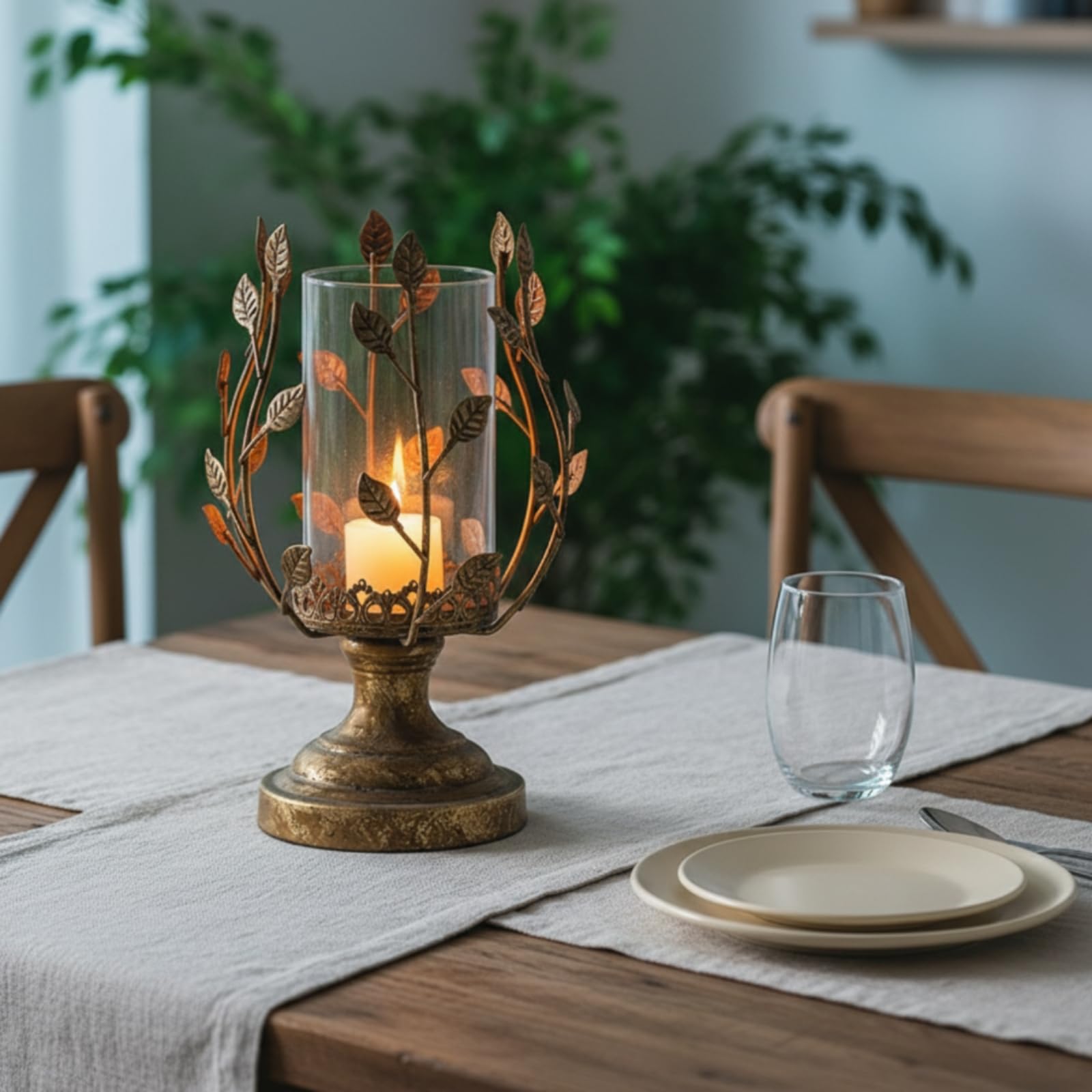 Farol Hierro con Vidrio Clásico