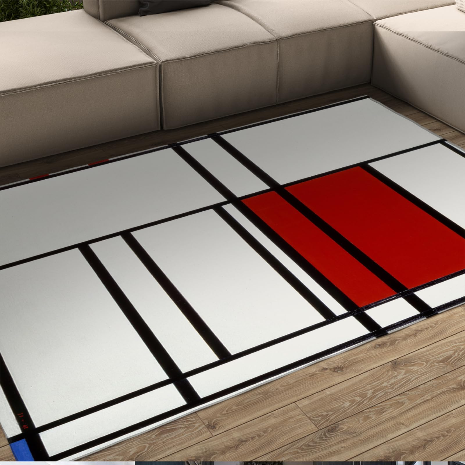 Tapis à rayures noires anti-poussière poils ras pour couloir