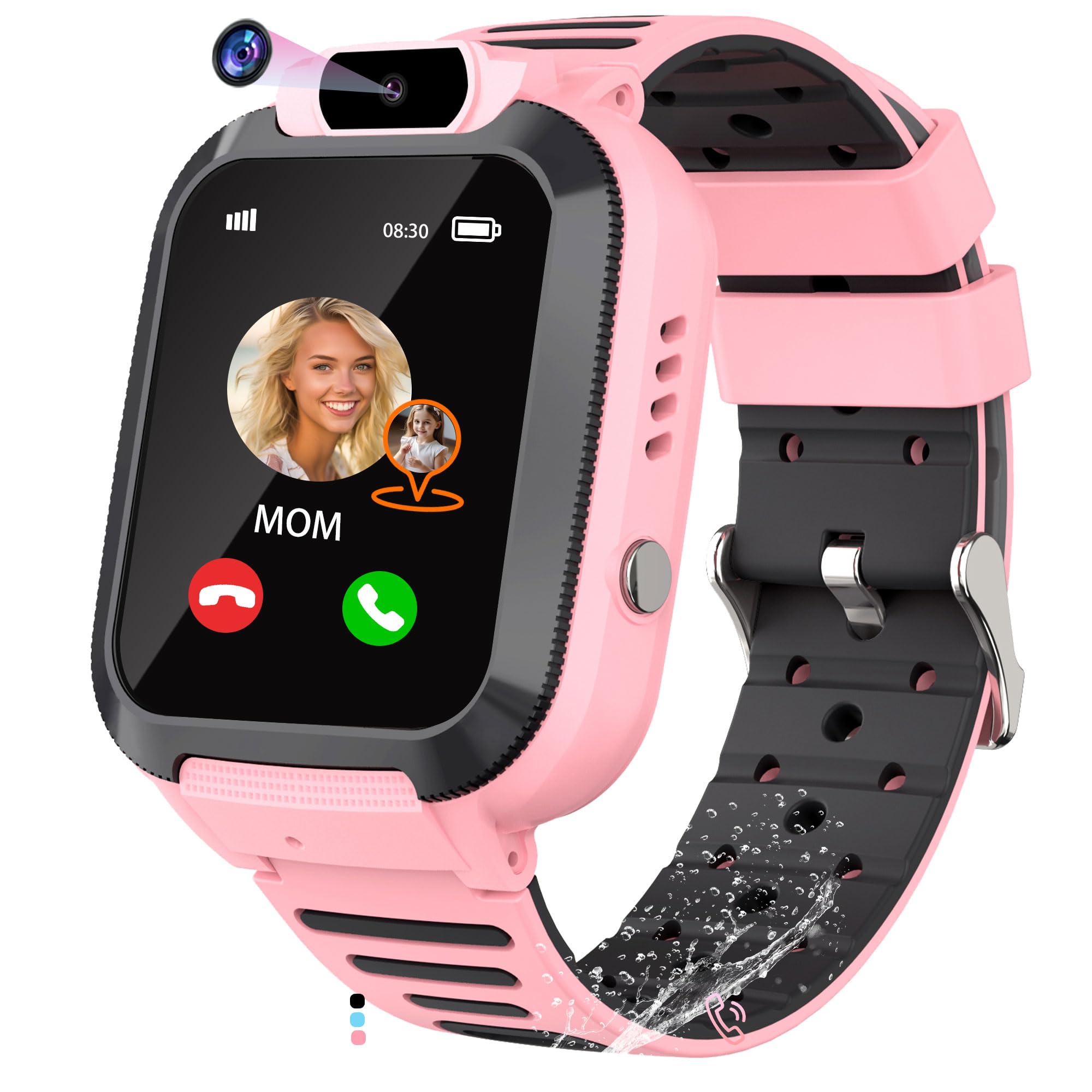 Reloj Inteligente Niño con GPS Localizador - Llamadas Teléfonos Despertador Chat de Voz Juego IP68 Impermeable Modelo de Aula SOS - Smartwatch para Niños Niñas Digital Cumpleaños Regalos