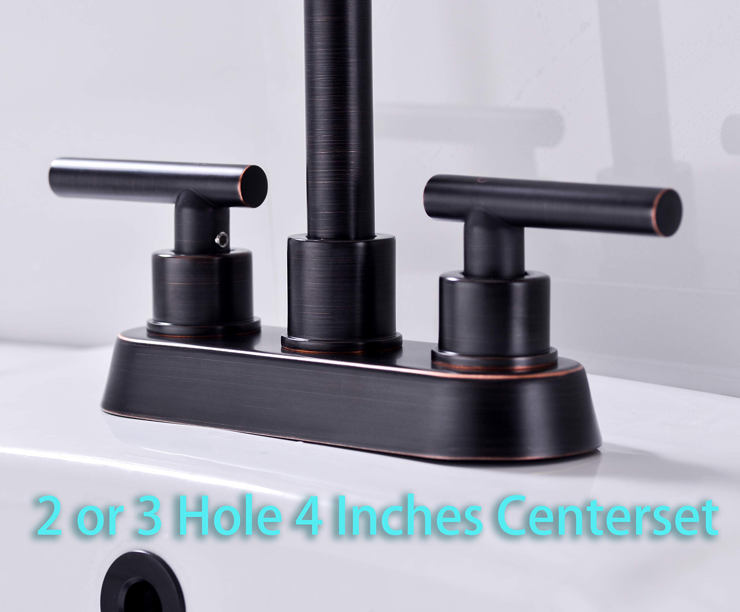 Badezimmer-Wasserhahn 2 Griffe – Gebürstetes Nickel, 10,2 Cm Centerset, Bleifrei, Mit Zulauf