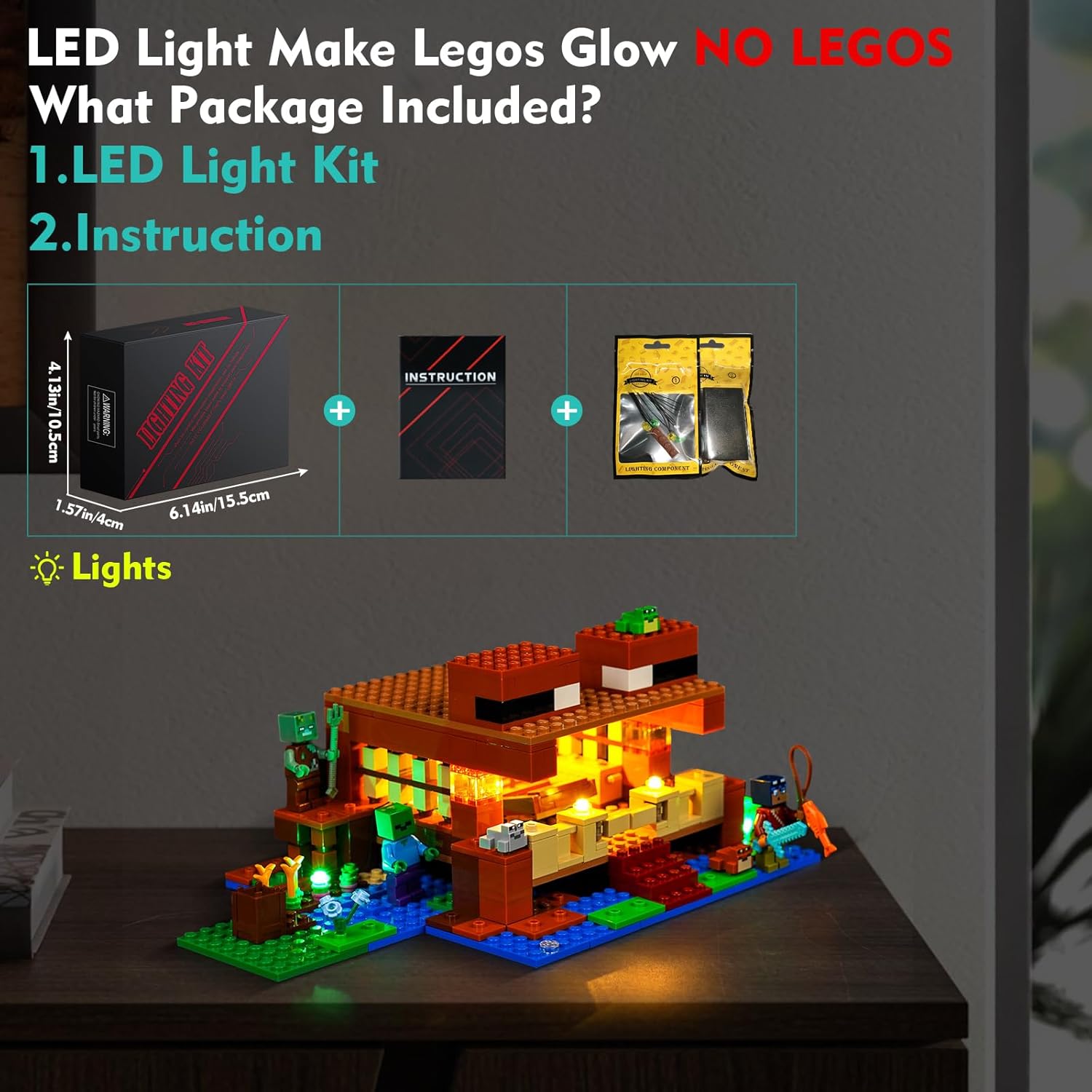 VONADO Kit de luces LED para Lego Minecraft The Frog House 21256 (solo ...