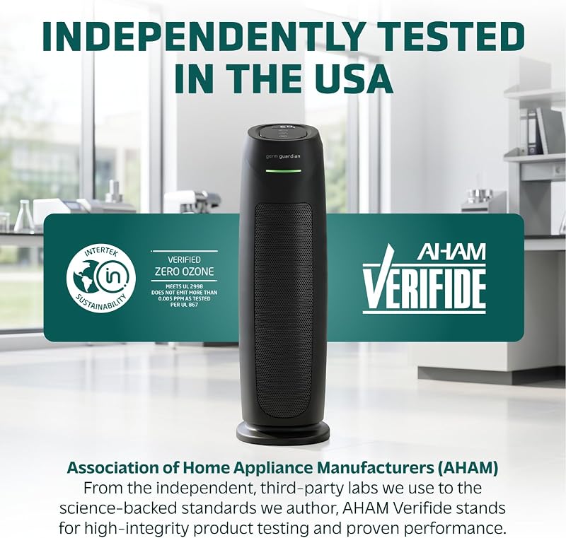 GermGuardian HEPA Large Room Air Purifier Tower - 22" - AC4880B - Black image 6