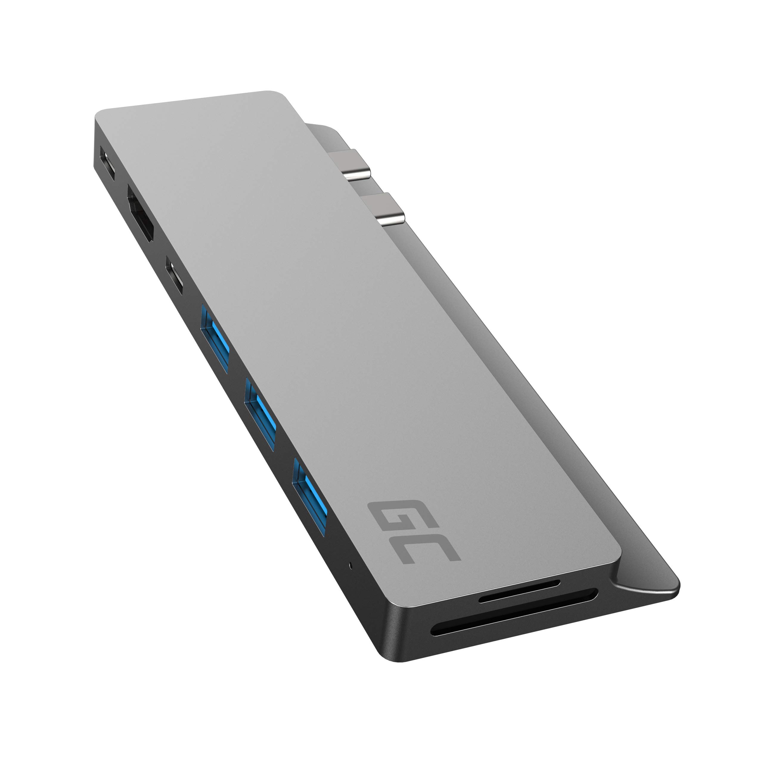 Green Cell Connect60 HUB USB-C 8im1 Adapter Dockingstation(Thunderbolt 3 (4K 60Hz), USB-C, 3xUSB 3.0, HDMI, microSD, SD) Power Delivery 100W für MacBook Pro 13" / 15" (2016/2017/2018/2019), Air (2019)