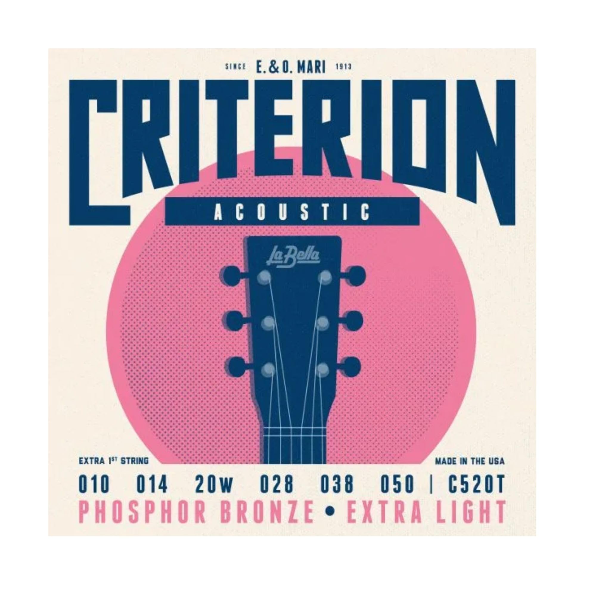 Cordes de guitare acoustique La Bella Criterion Phosphor Bronze de qualité