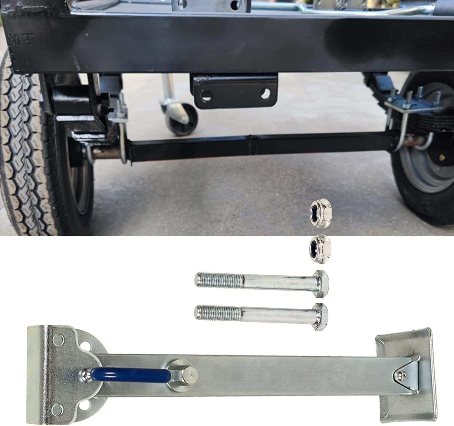 Heavy Duty Trailer Jack Telescoping 460mm to 680mm 1000kg Load Capacity Galvanized Iron Stabilizer for Caravan Offroad Vehicle