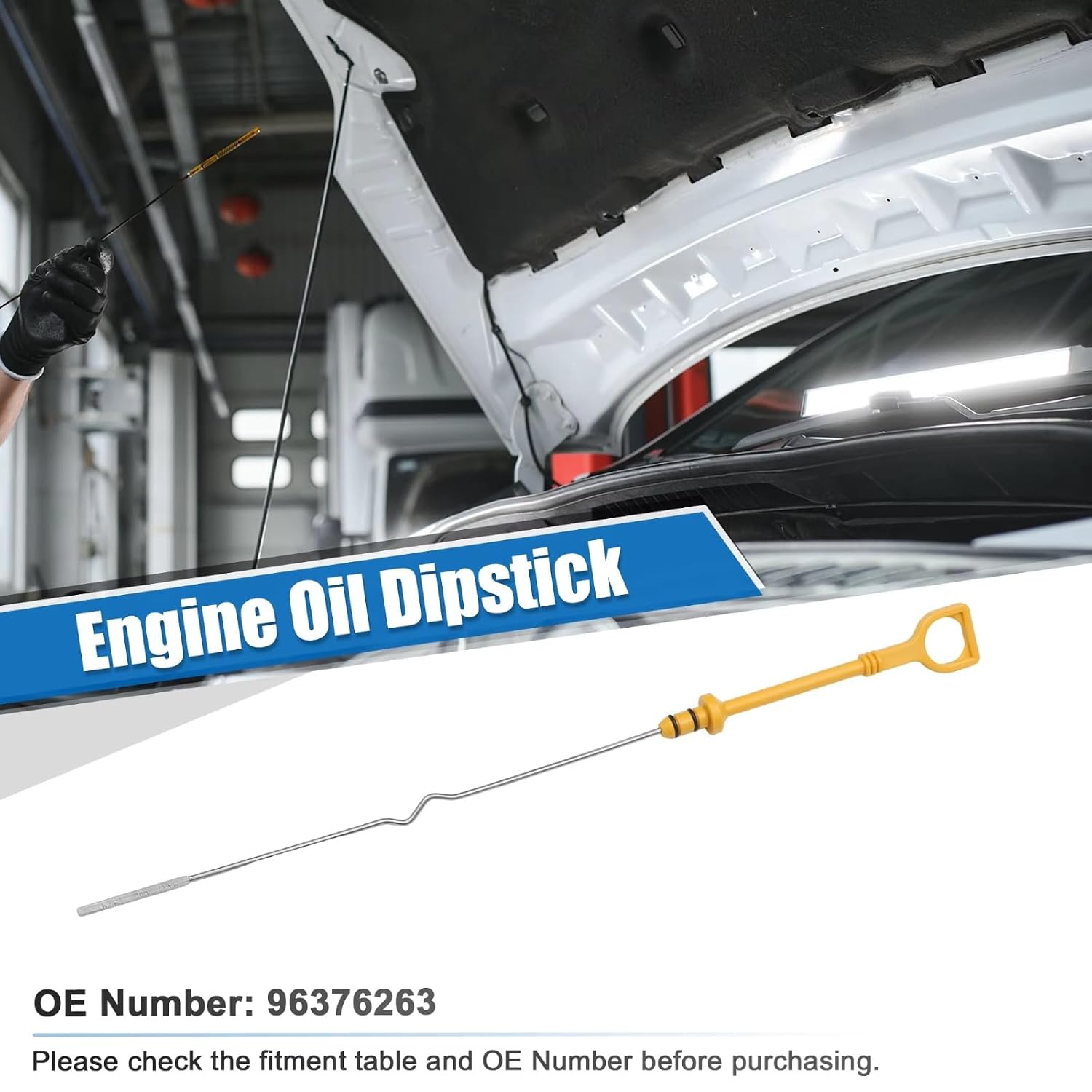 Engine Oil Dipstick Level Indicator for Aveo 5 2004-2008 | Compatible with Chevrolet 96376263 Accurate Reading Heat Resistant Clear Markings