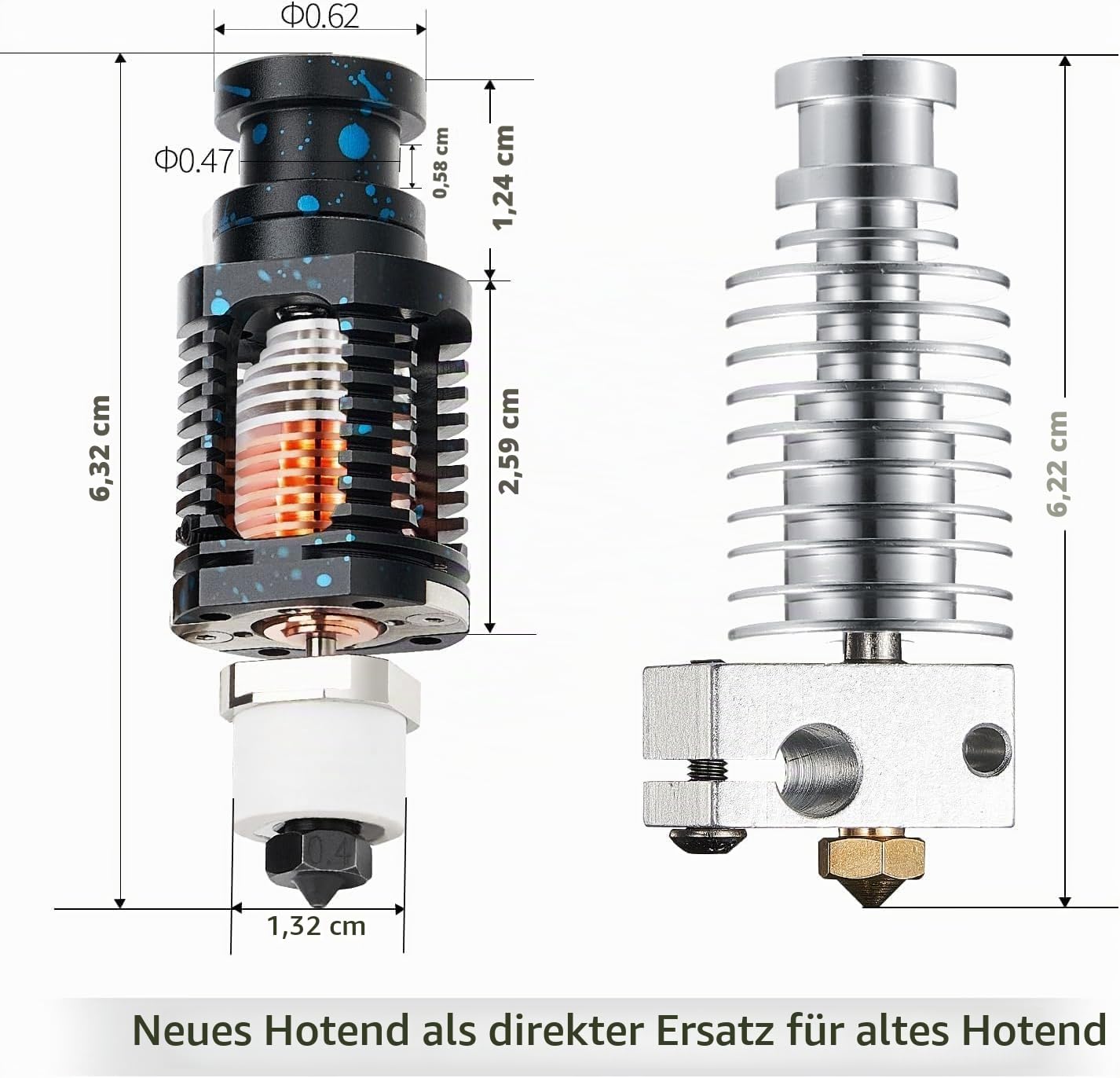 CHC V6 Hotend Keramik Ganzmetall für Voron 2.4 Prusa i3, von SAPLUSREPRAP