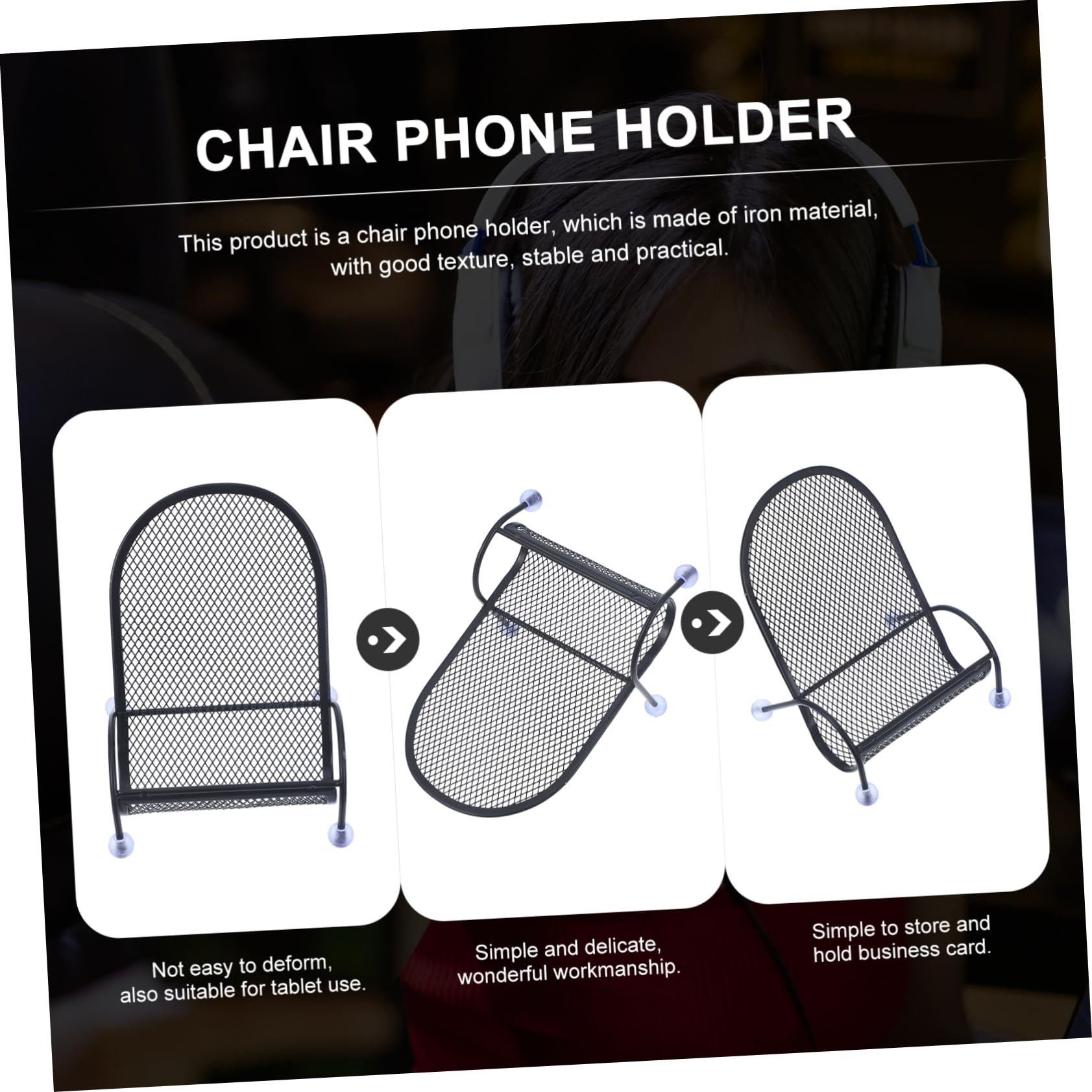 Artibetter 4pezzi Supporto Telefonico Per Scrivania Con Design Forma Di Sedia Supporto Per Biglietti Da Visita e Smartphone Facile Da Usare e Pratico Per Ufficio e Casa