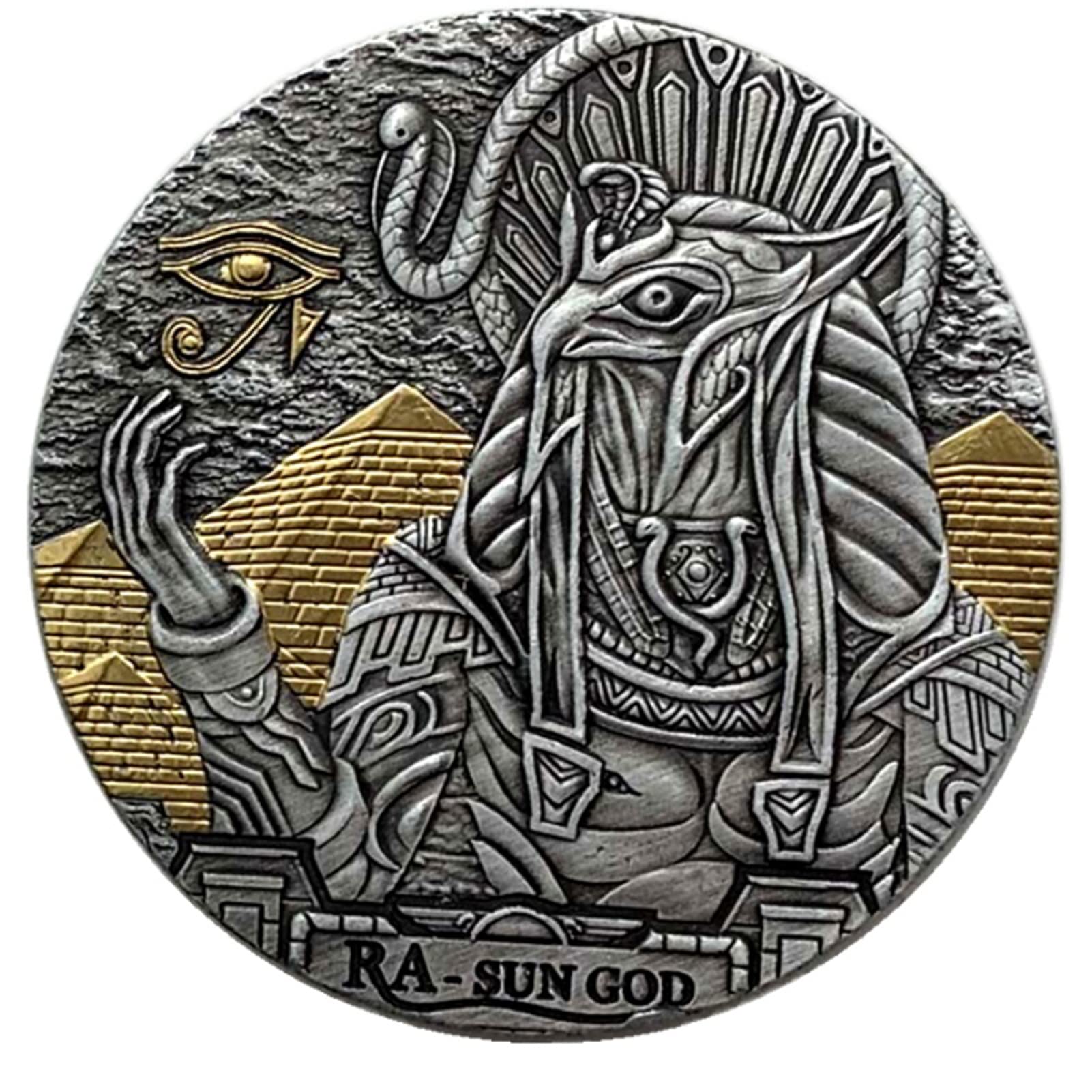 SDBRKYHCollection Commemorative Coin, Ancient Egyptian Sun God Coin Memorial Chart Antique Crafts Collection Decoration Gift