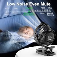 Minthouz Klippes Ventilátor USB 8000mAh, 5 Fokozat, Hordozható Mini Ventilátor Kempinghez 9
